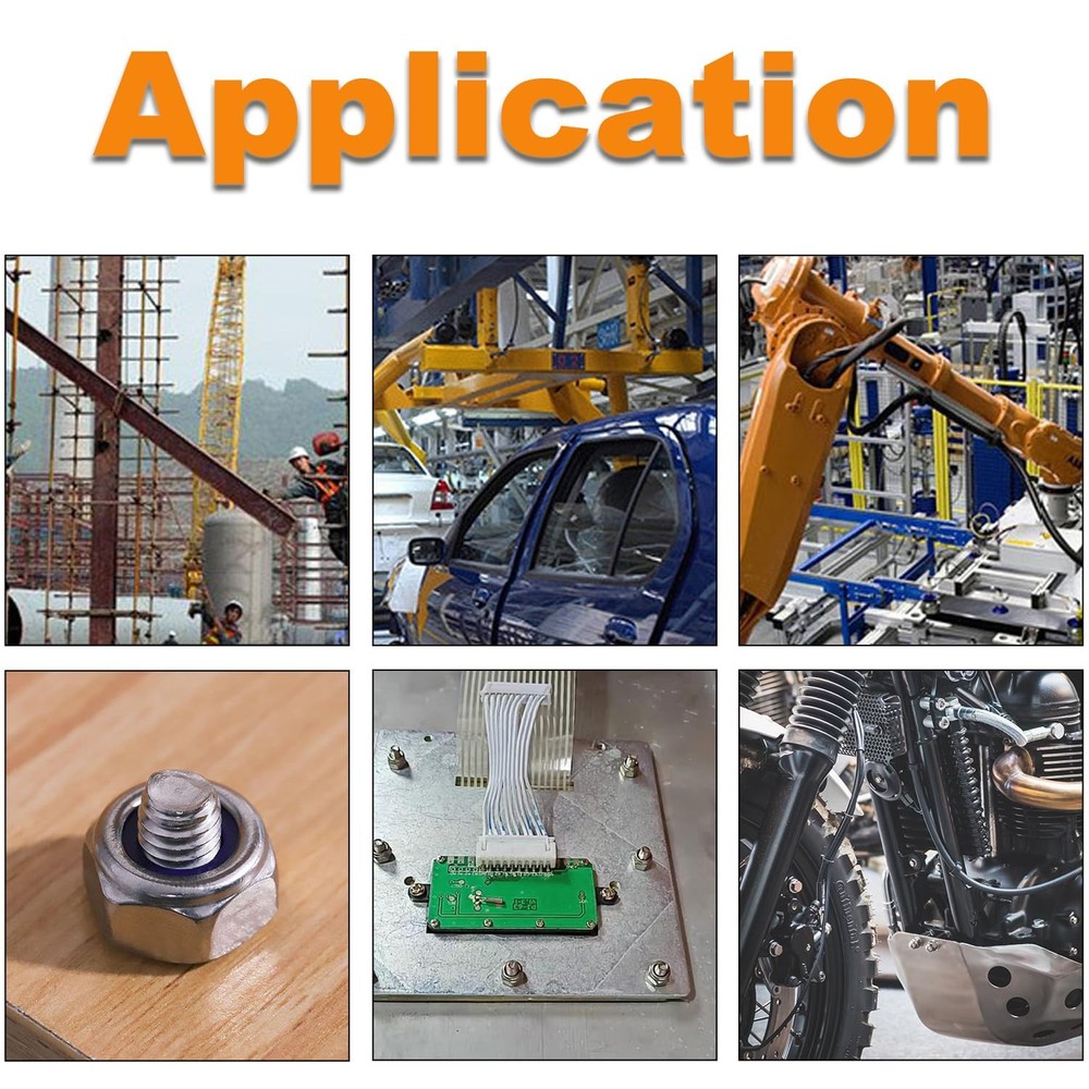 120PCS M3 Locknuts Metric Nylon Inserted Hex Lock Nuts Self-Lock