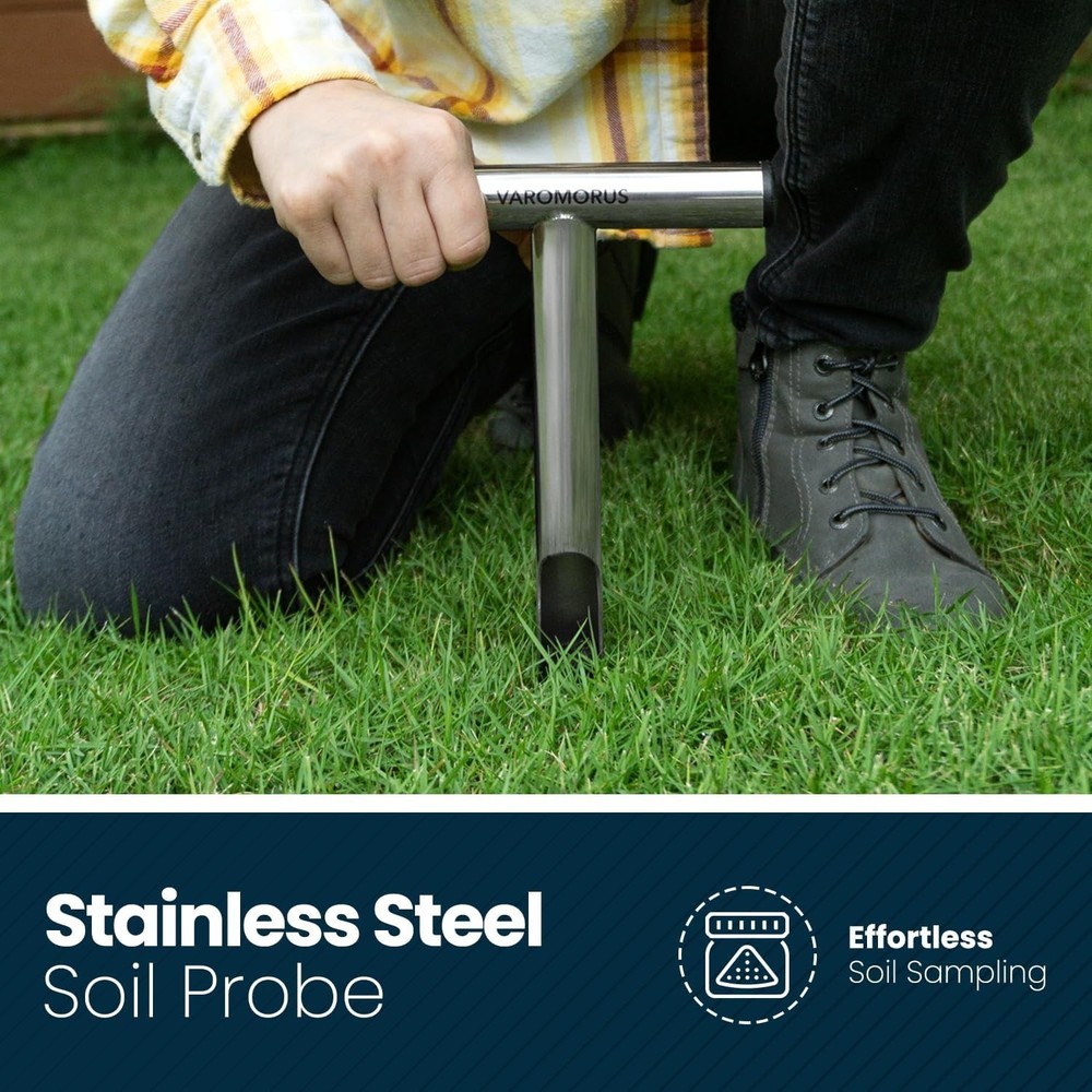 Stainless Steel Soil Sampler Probe - 12" Lightweight T-Handle Tool