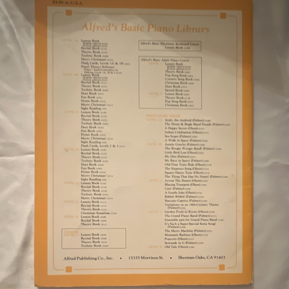 Alfred's Basic Piano Library Fun Book Level 3 Sheet Music Children Beginner