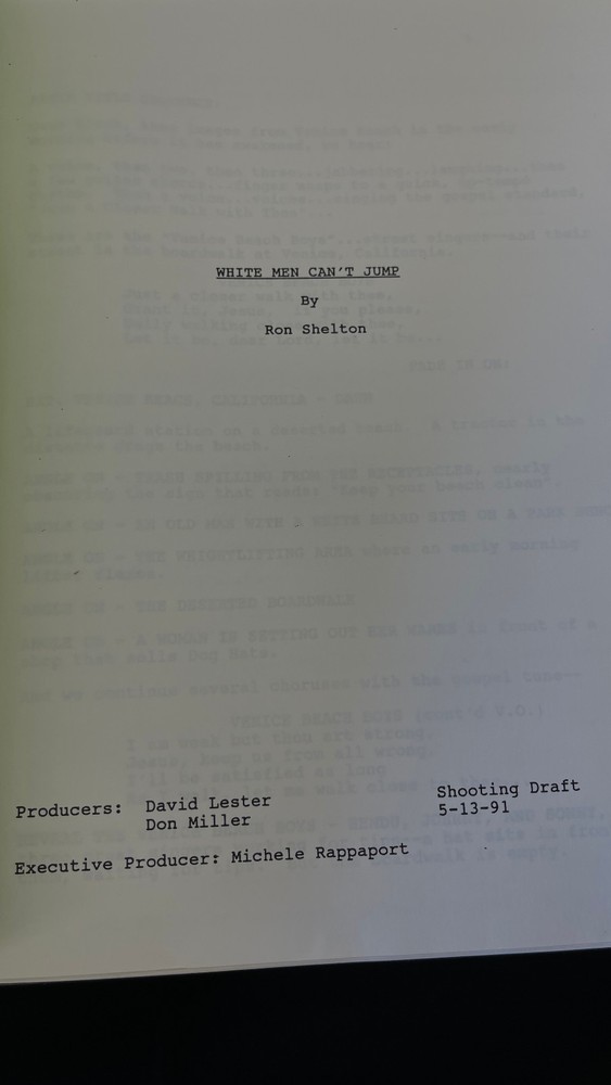 White Men Can't Jump - 1991 Shooting Draft Script by Ron Shelton