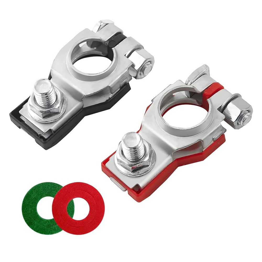 AUCELI Battery Terminal Connector, Top Post Cable Silver/2PCS