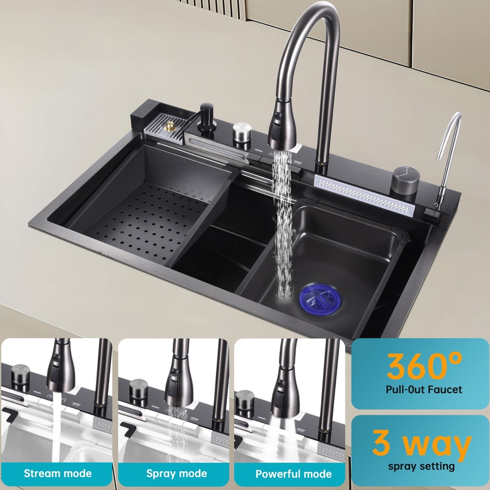 Drop in Undermount Kitchen Sink Single Bowl Stainless 30"