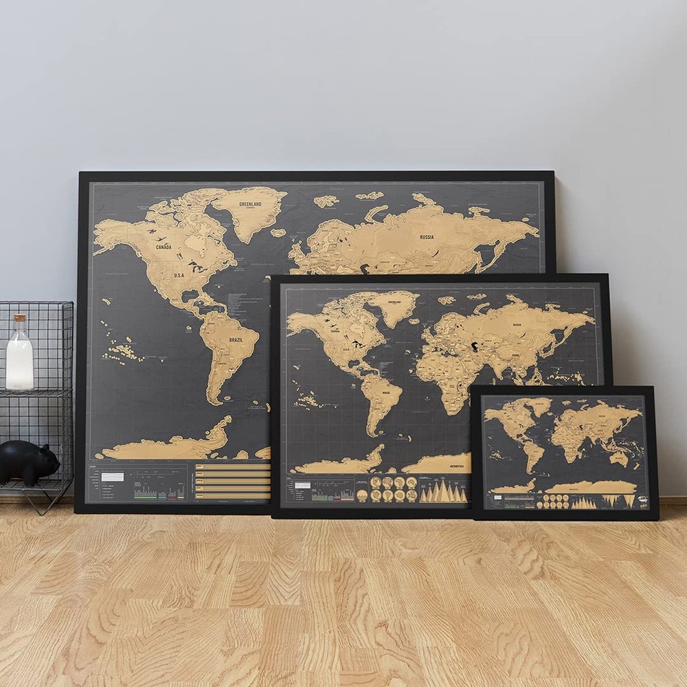Luckies Scratch Map - Scratch Off World Map - Scratchable Travel Maps - Rub O...