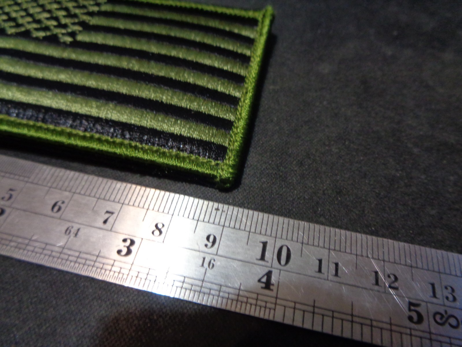 US American FORWARD Flag Patch (OD GREEN) Hook and Look Backing 2" X 3.5" NEW