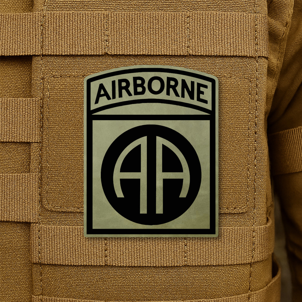 82nd Airborne Division Engraved Tactical Morale Patch, 2.3" x 3" Hook & Loop
