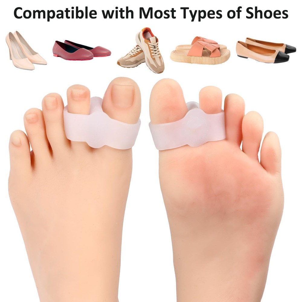 Qianyu 8 Pack Toe Separators Bunion Corrector with 2 Loops Overlapping...