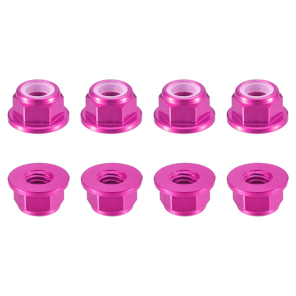 Nylon Insert Hex Lock Nuts, 8pcs - M5x0.8mm Self-Locking Nut(Pink)