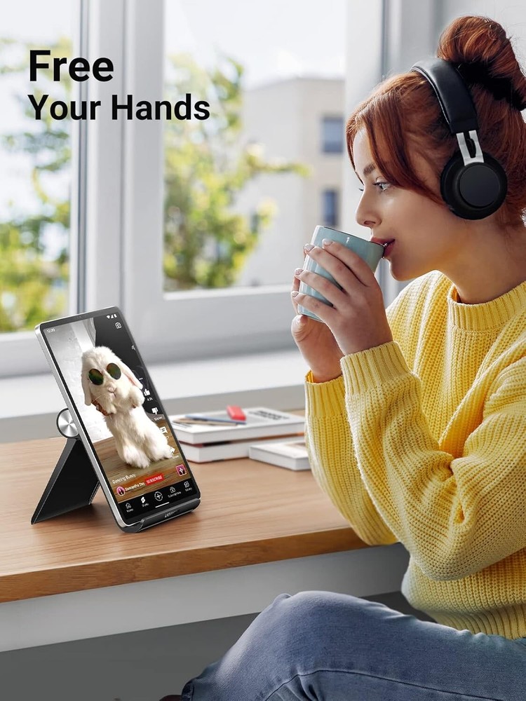 UGREEN Tablet Stand Holder Adjustable Portable & Foldable, Black