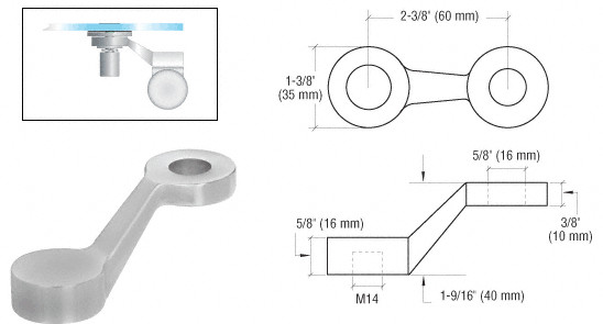 CRL GRP1BS Brushed Stainless Single Arm Post Mounted Fitting