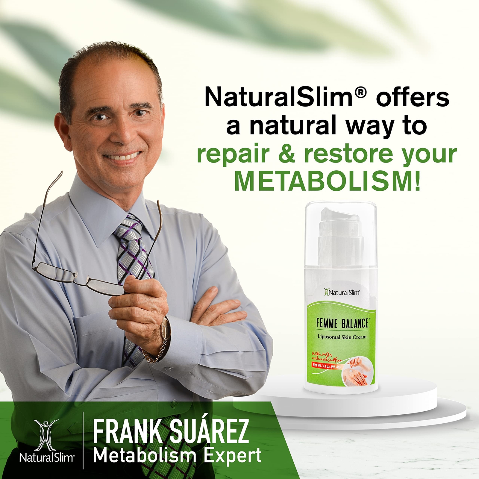 NaturalSlim Femme Balance Progesterone Cream Natural Balancing Skin Cream 2-Pack