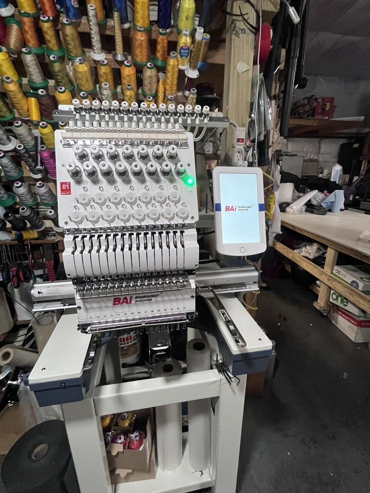 BAI Single Head Computerized 15 Needle Commercial Clothes Hat Embroidery Machine