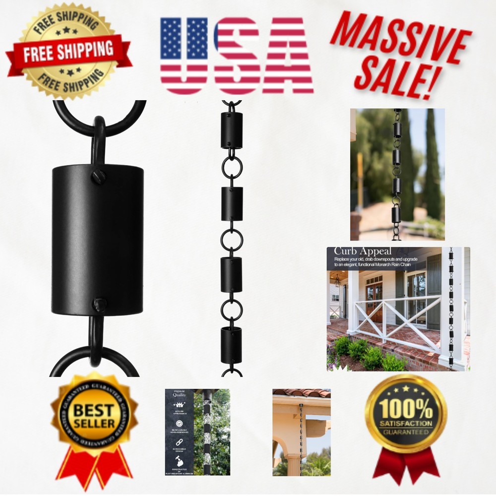 Expandable 8.5 ft Rain Chain with Triangular Hanger – Modern Gutter Alternative