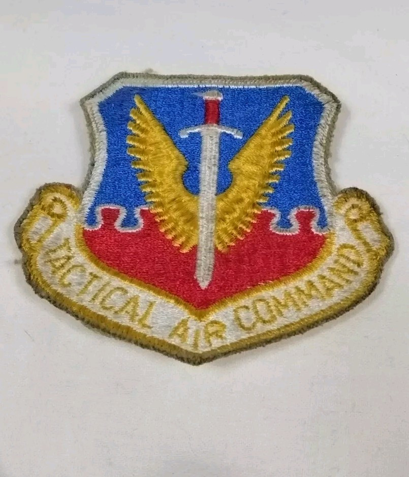 1970s US Air Force Tactical Air Command (TAC) Embroidered Patch Sword Wings 3"