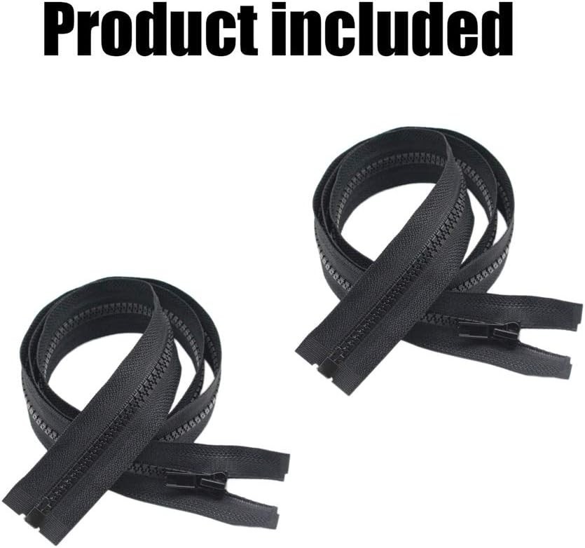 2 Pack 28 Inch Black Separating Zippers for Coats & Creative Sewing Projects