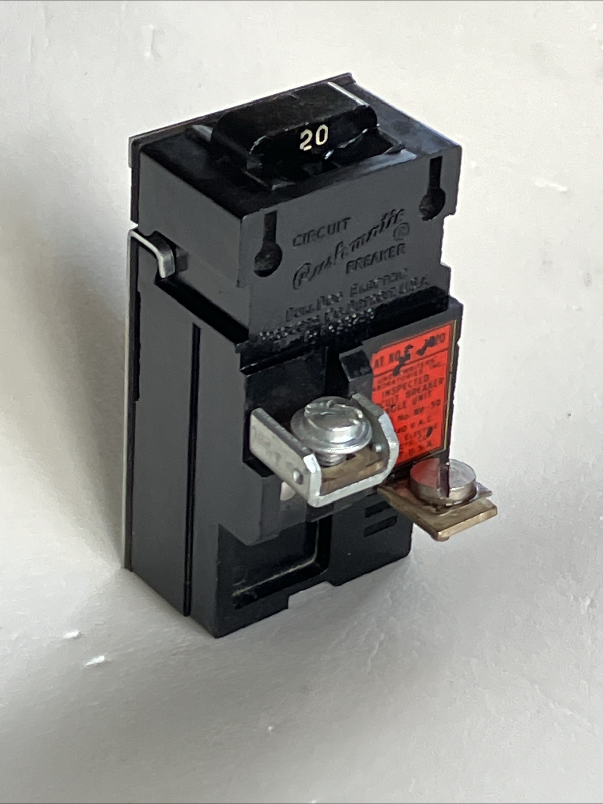 Bulldog P120, 20 Amp, 120 Volt, 1 Pole Pushmatic Circuit Breaker- WARRANTY