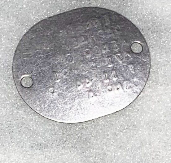 WWII Single USNR Kenneth Kendrick T-44 Dog Tag