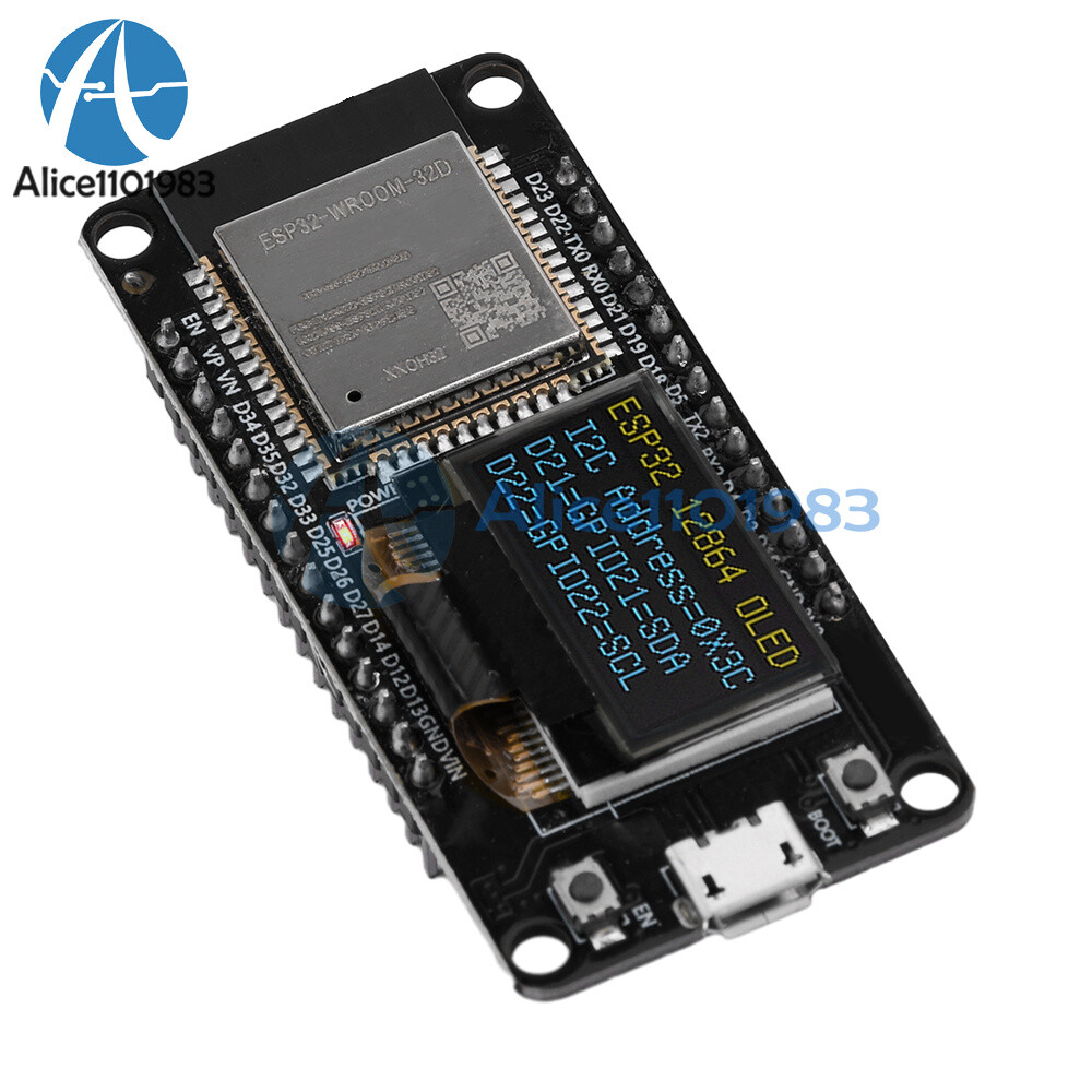 0.96" ESP32 ESP-WROOM-32D WIFI Bluetooth Development Board OLED CH340C Module