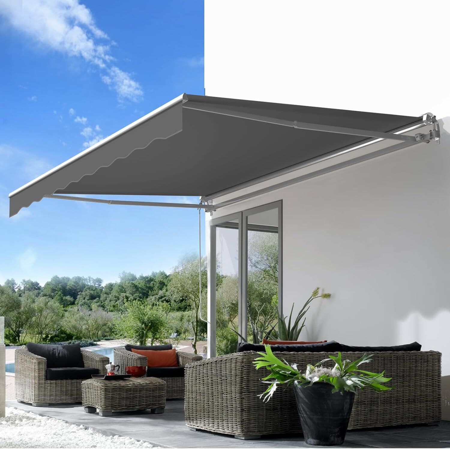 Outdoor Patio Awning Replacement, Sunshade Canopy Awning (Without Frame) 4 Size