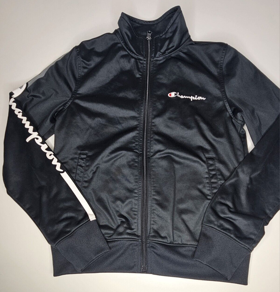 Boys Champion Black Size Medium Zip Up  Jacket Pockets
