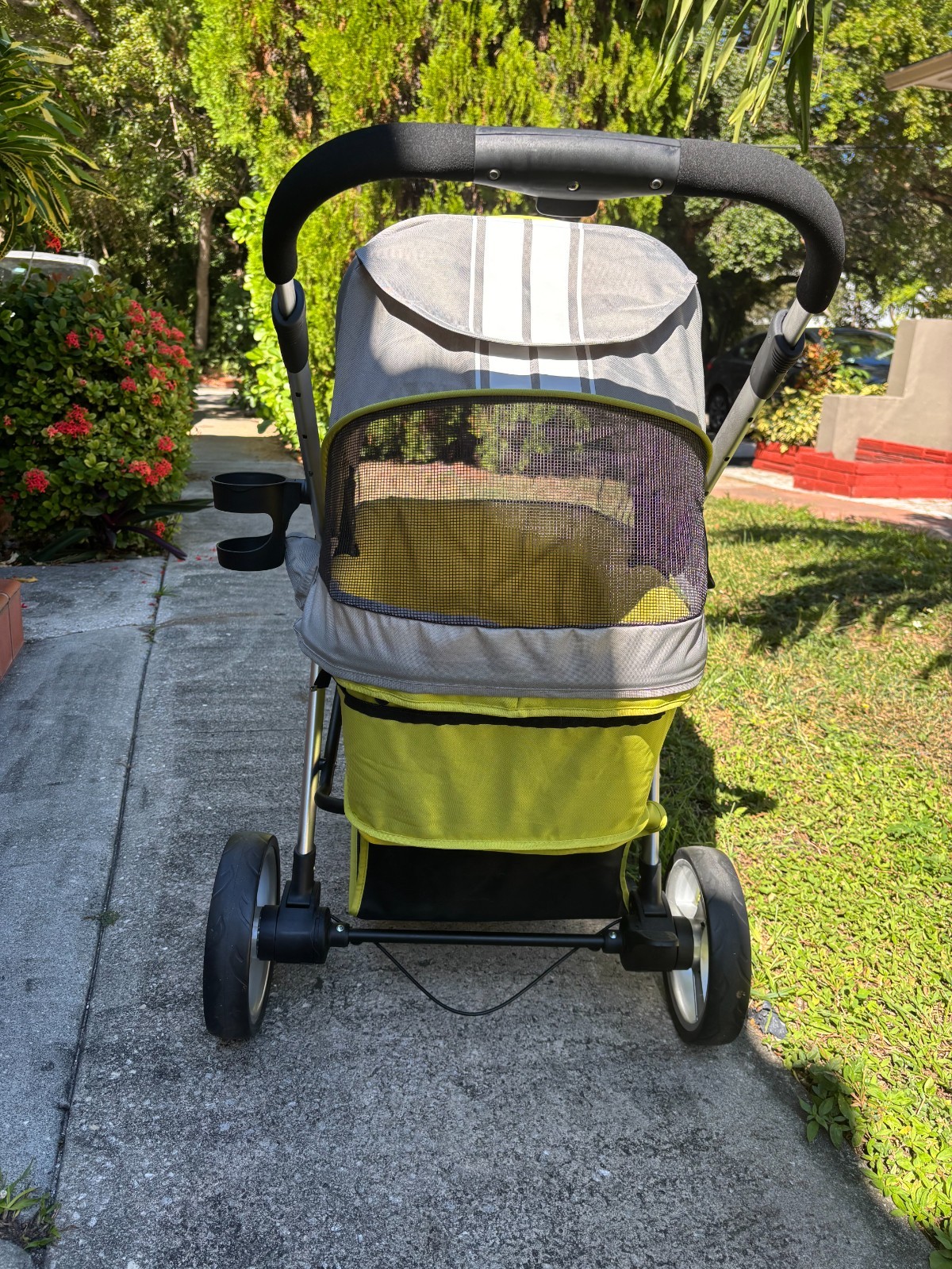 IBIYAYA Pet Stroller - Medium 4-Wheel Luxury Dog-Cat Stroller with Two Openings