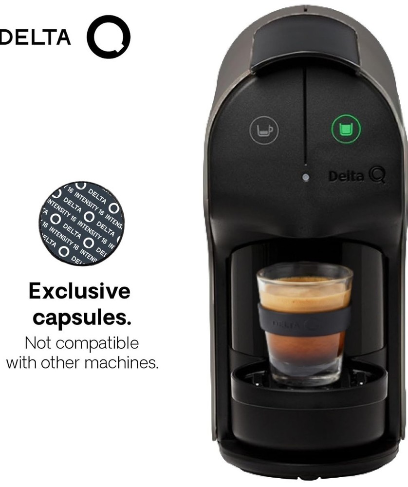 Delta Q Quick Espresso Machine Compact Capsule Coffee Maker Anthracite - Pods On