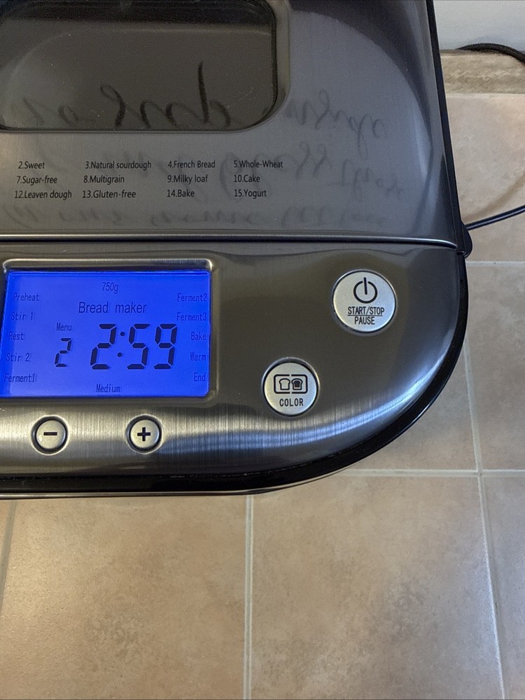 Frigidaire EBRM100 2LB Stainless Steel Bread Maker 15 Programs LCD Display