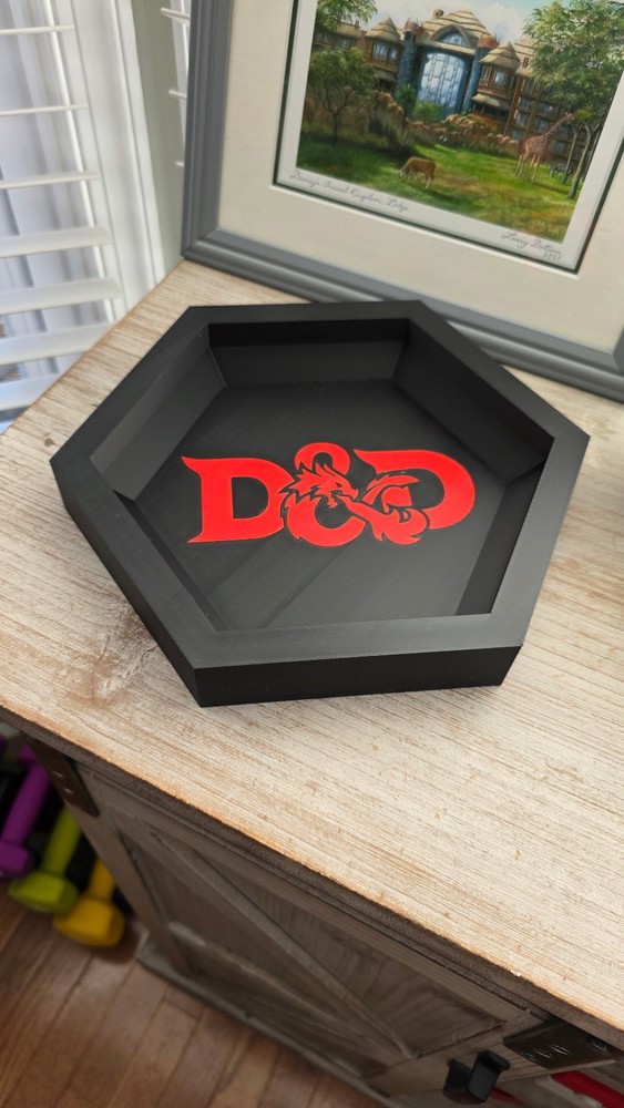 Hexagonal Dice Tray for DnD Tabletop RPG Dice Roller Gaming Accessory