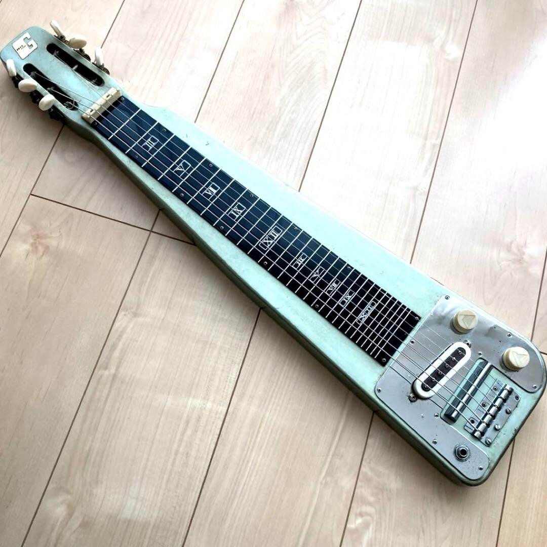 GUYATONE HG-56B Electric Steel Guitar Hawaiian 6-Strings Rare w/Tone Bar