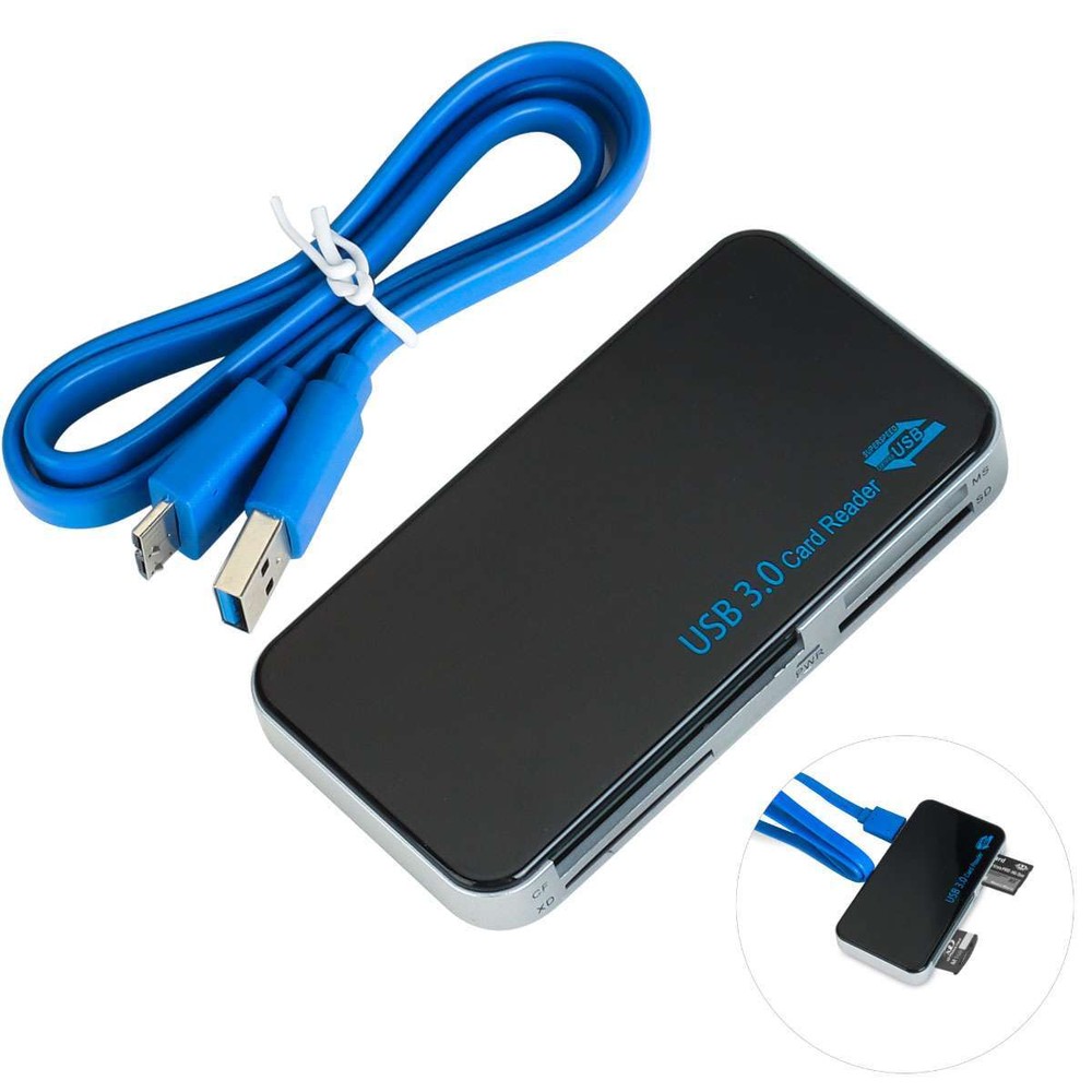 USB 3.0 Memory Card Reader Adapter 5GBPS Fit For CF/TF/SD/Micro SD/XD/M2/MS Card
