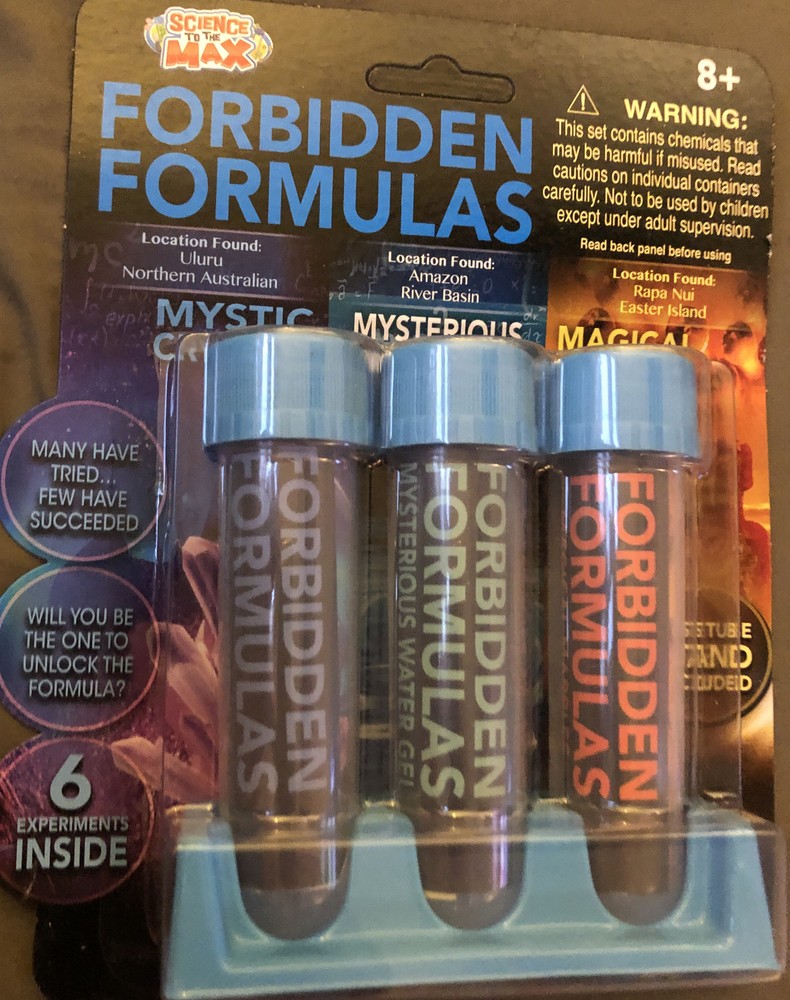 Forbidden Formulas Science to the Max experiment kits 8+ Test Tubes