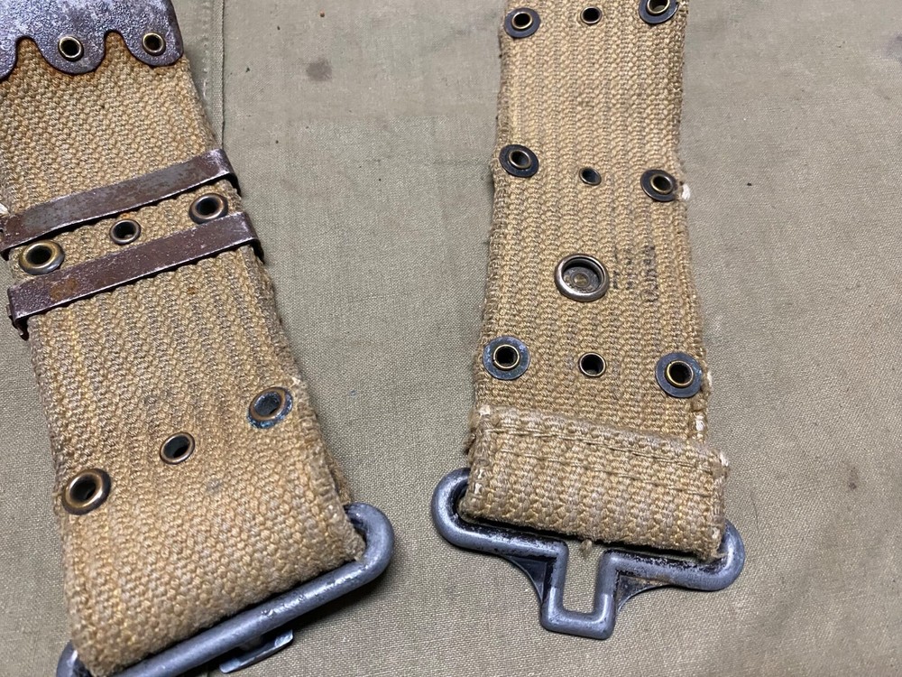 ORIGINAL WWII US ARMY 1942 .45 PISTOL COMBAT FIELD AMMO BELT-OD#7, SIZE LARGE