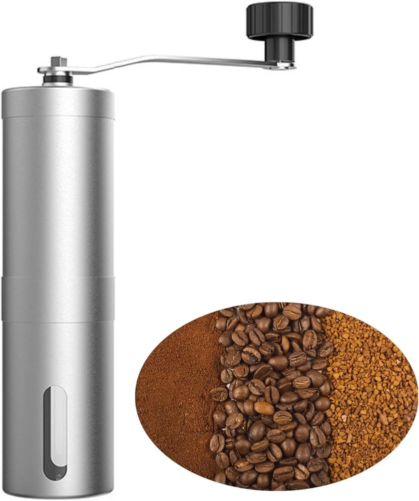 Portable Manual Coffee Grinder, Adjustable Settings, Handheld Coffee Bean