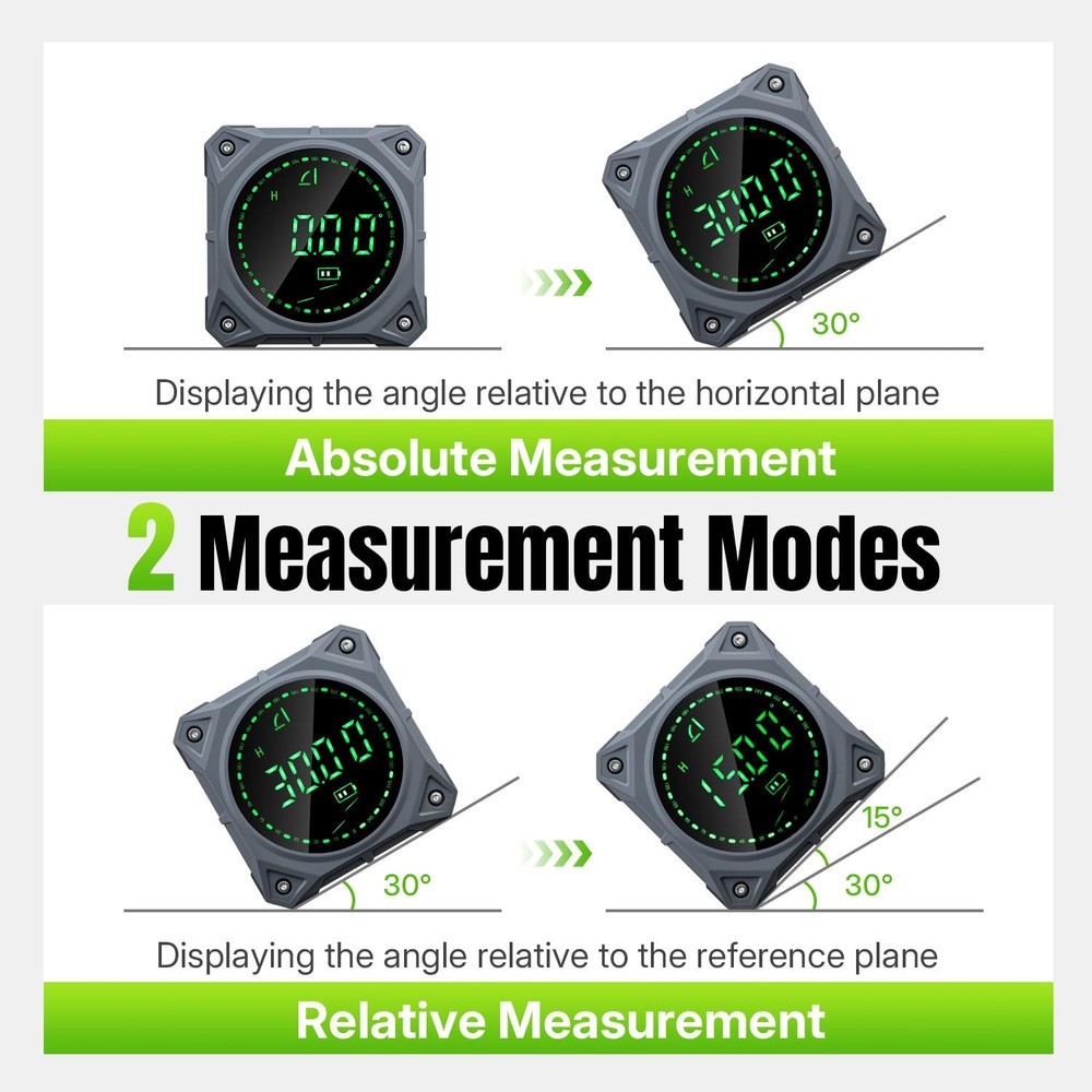 Mcbazel Professional Digital Angle Finder, 4-side Strong Magnetic Angle...