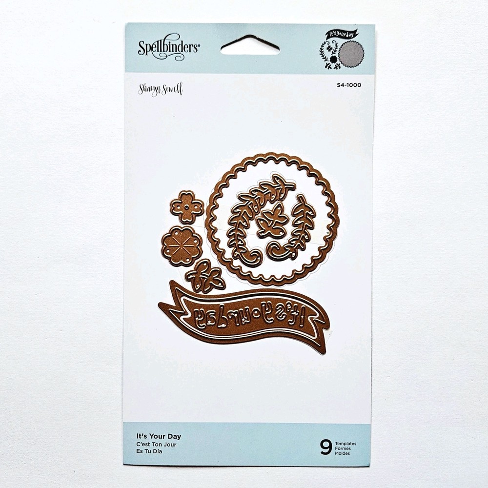 IT'S YOUR DAY Spellbinders Cutting Dies Set Card Topper Leaf Flower Saying um352