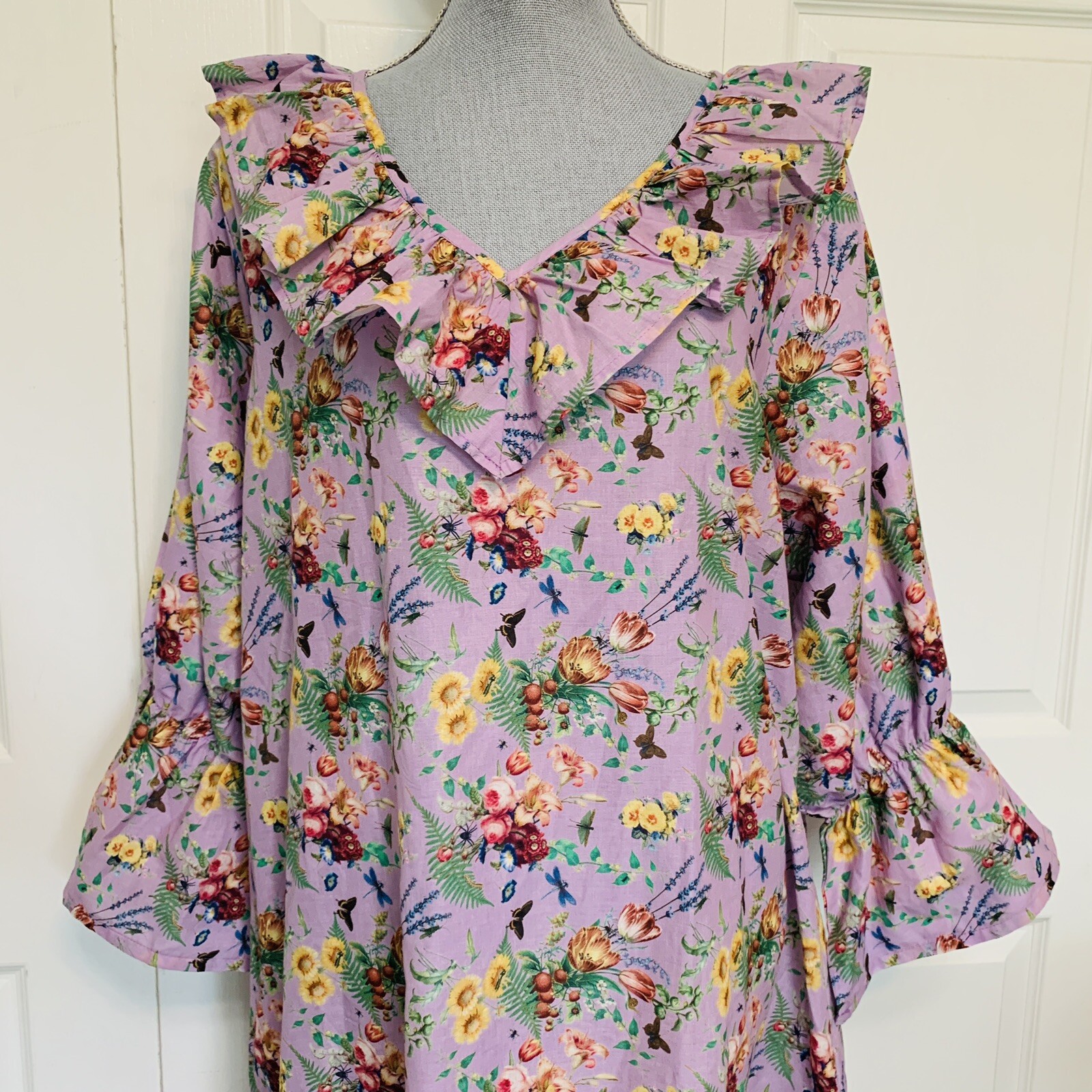 NEW Hopeless Romantic Nightgown XL / XXL 1x 2x roomy Cotton Ruffles Sleep dress