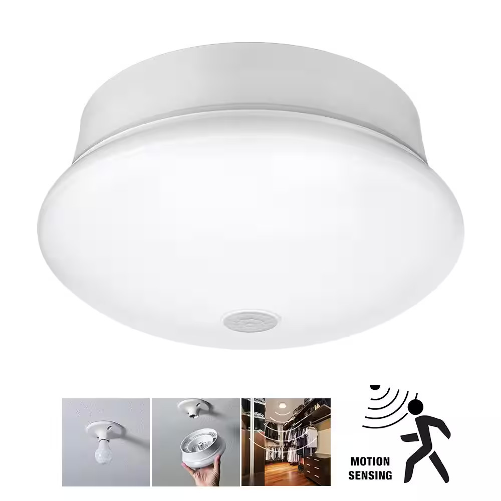 60-Watt Equivalent 7 In. E26 Motion Sensor LED Light Bulb Customize Hold Times C