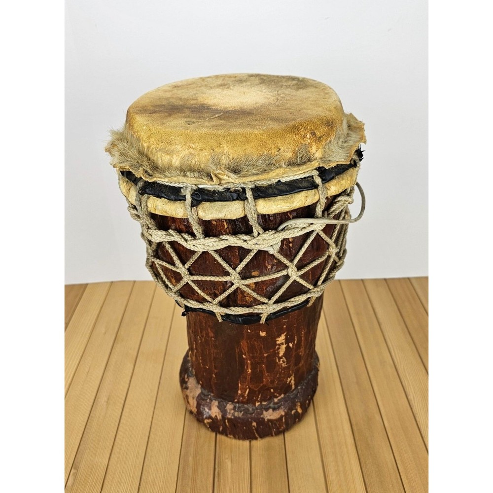 Vintage Antique Hand Made Authentic Djembe Drum