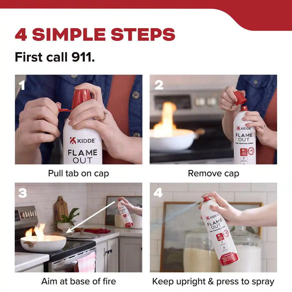 Kidde Flame Out Fire Fighting Spray 17.6 Oz 21032937