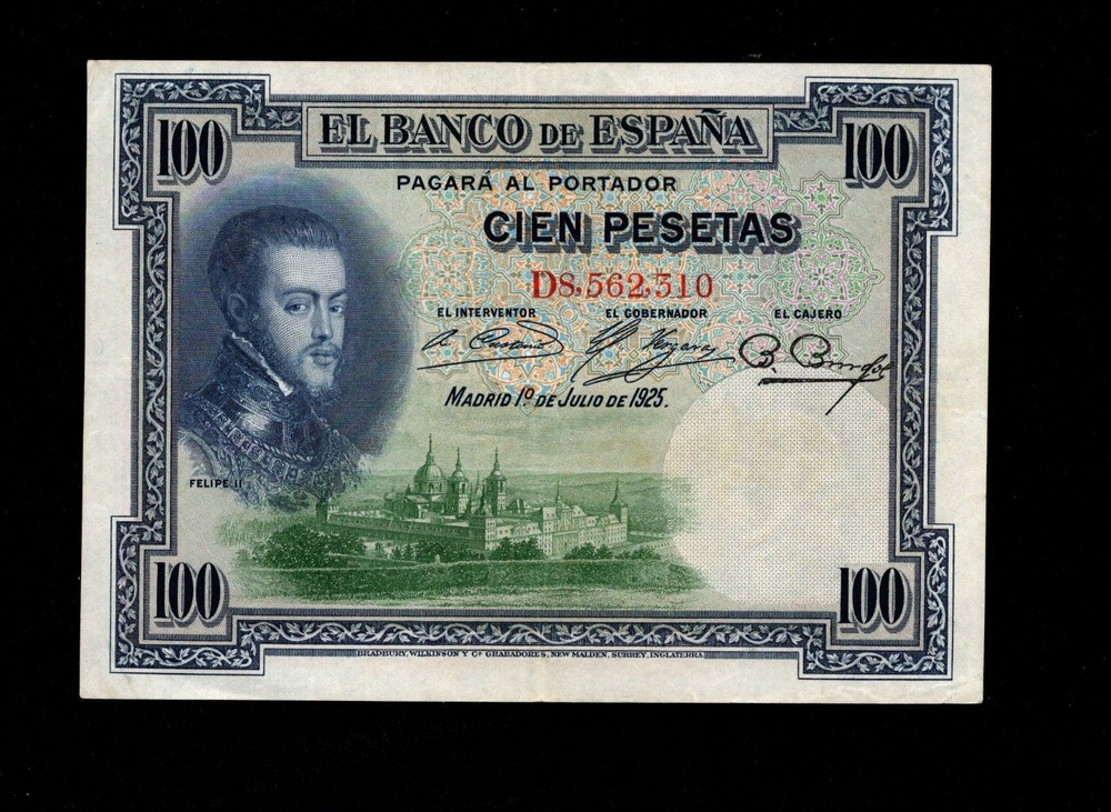 Spain - 100 Peseta Note - 1925 - P69c - AU