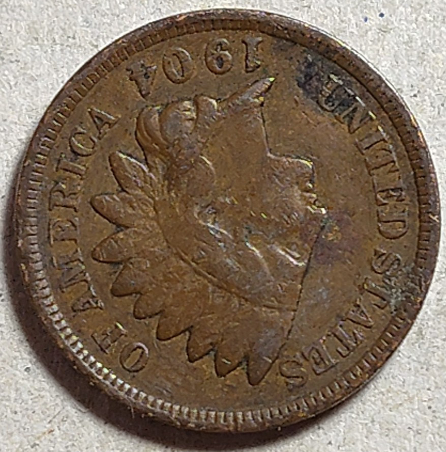 1904 Indian Head Cent / Coin #I042