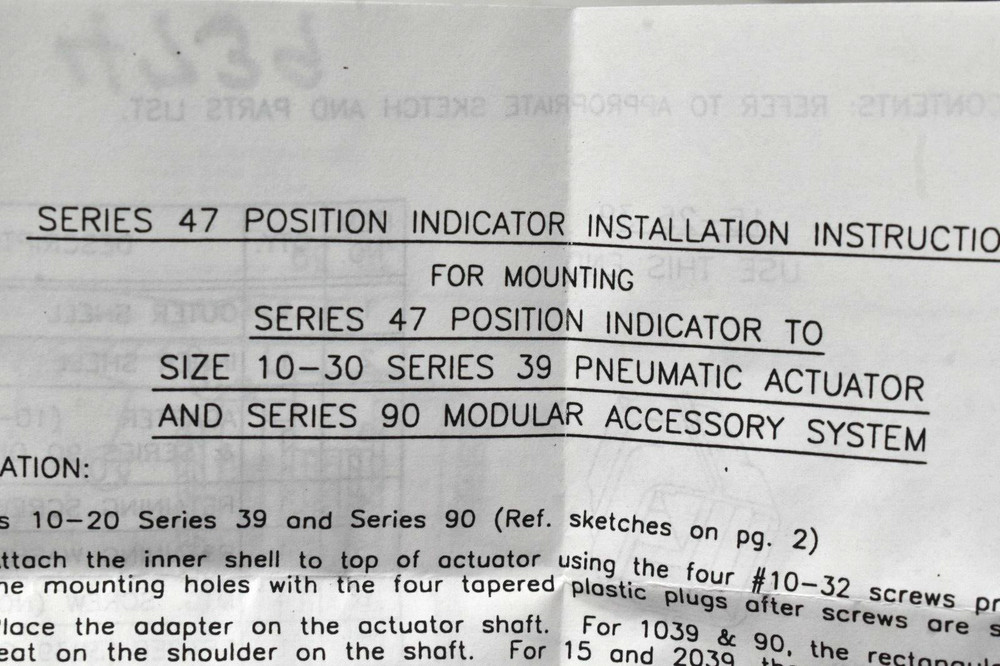 Worcester Controls Series 47 Open/Closed Position Indicator