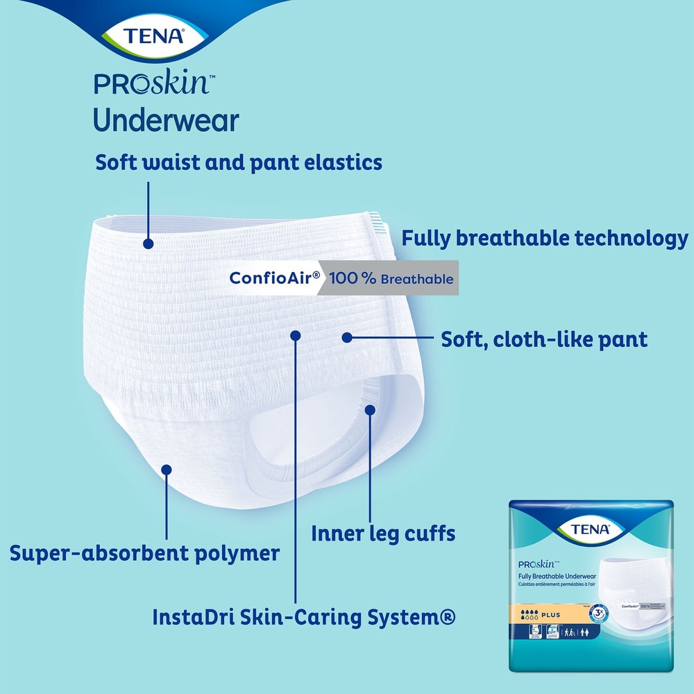 TENA Disposable Underwear Large 18 Ct