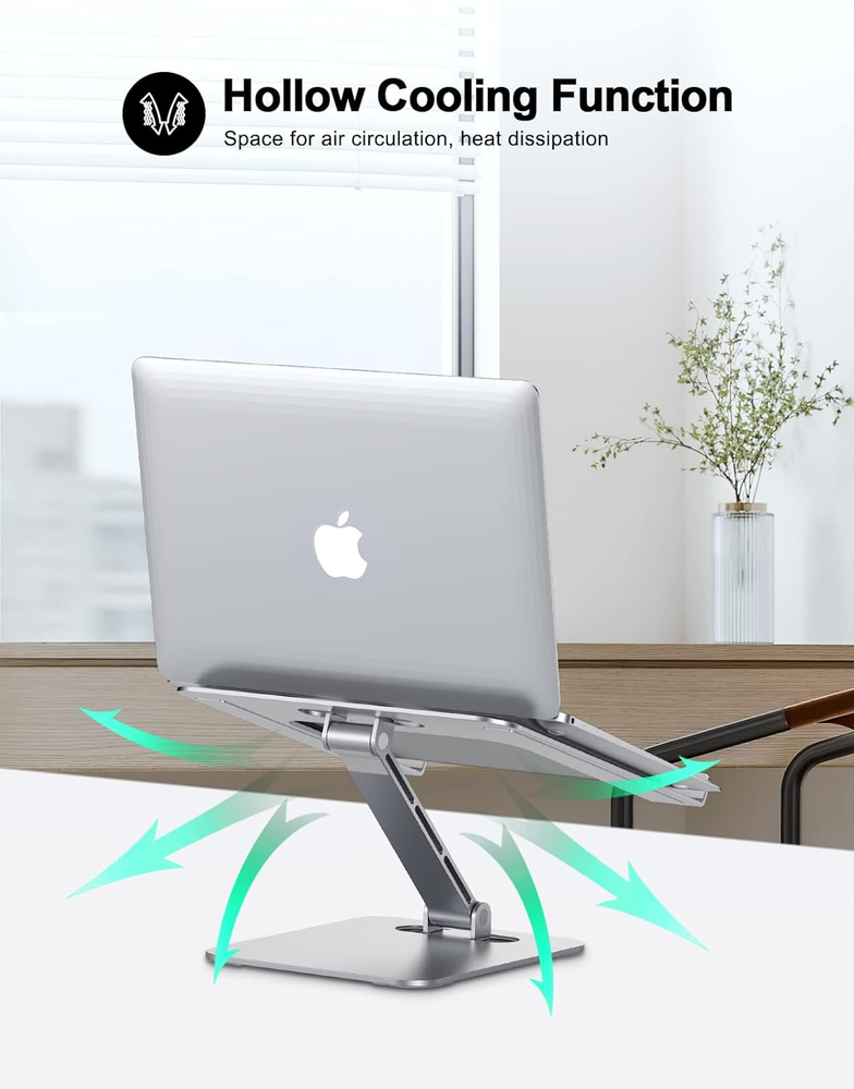 Foldable Laptop Stand, Height Adjustable Ergonomic Computer Stand for Desk, Alum