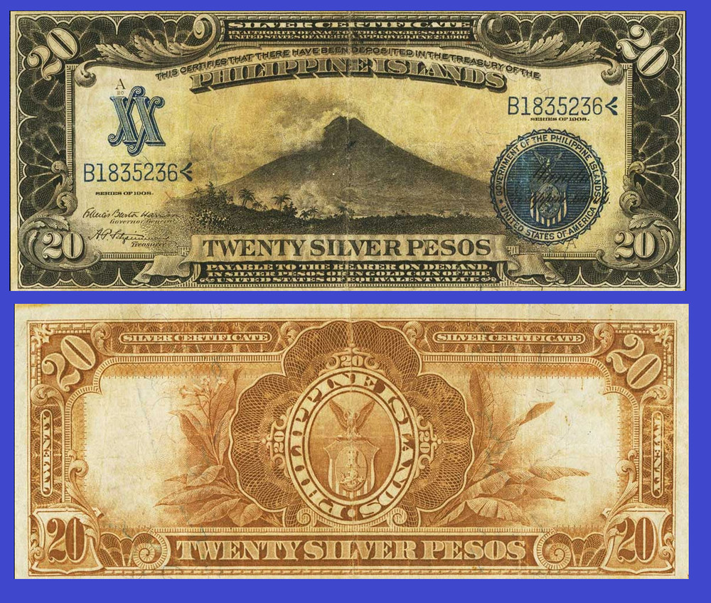 Philippines  Filipina 20  pesos 1908  /   Copy