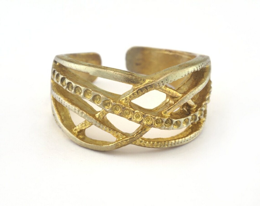Ring Adjustable Ring Bezel - Raw brass (19mm 9US inner size - Adjustable )2703