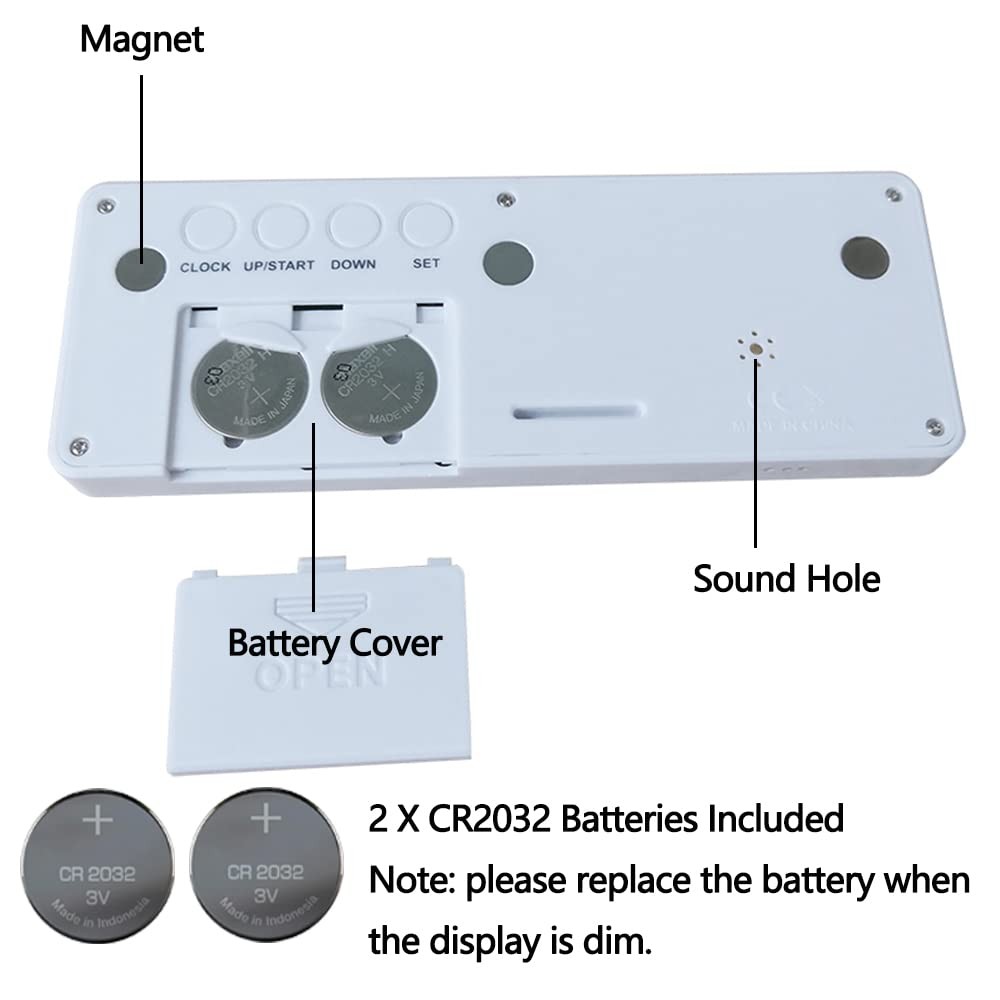 Digital Countdown Days Timer - White Upgraded Big 999 Days Count Down Clock w...