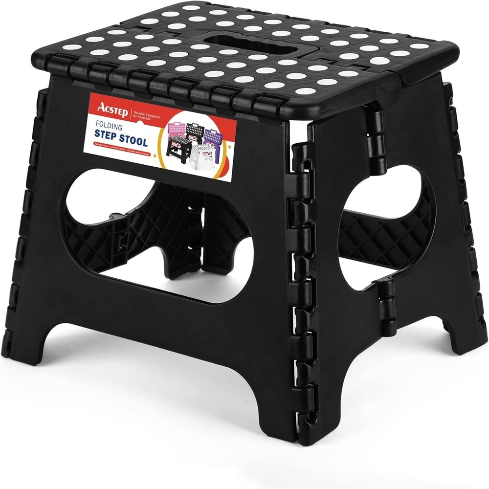 Folding Step Stool 11 Inch Sturdy Plastic Foldable Step Stool Kids & Adults