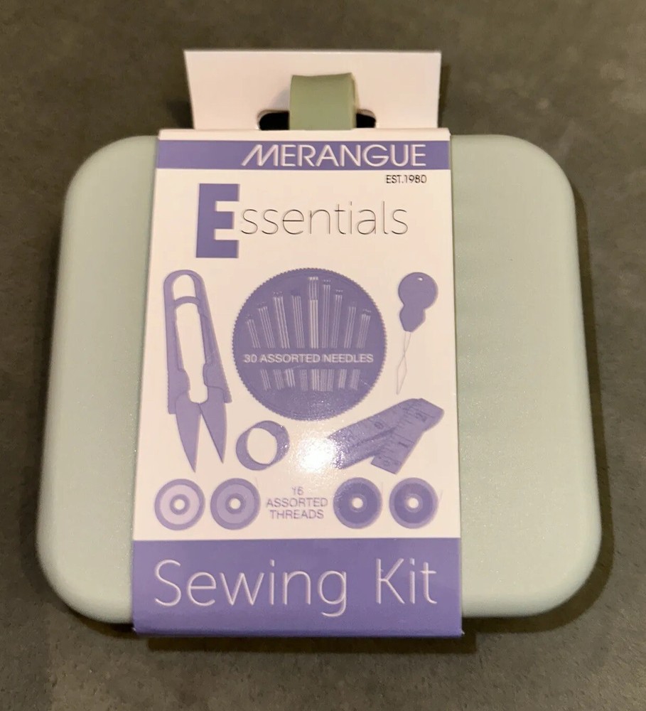 Sewing Kit Merengue Essentials 16 Assorted Threads W/30 Needles, Measuring Tape