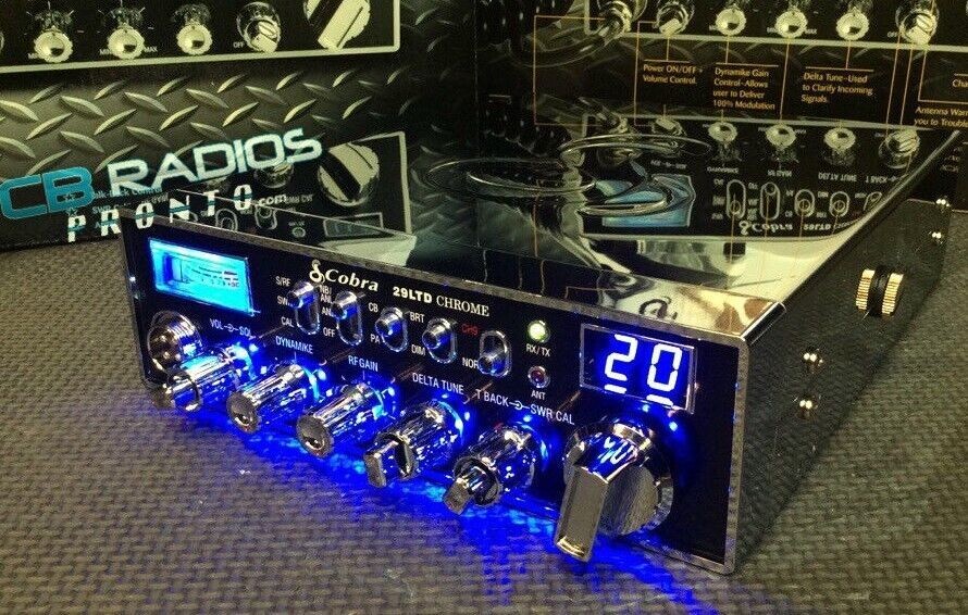 Cobra 29 LTD Chrome-BLUE NITRO LED RINGS+PERFORMANCE TUNED+RECEIVE ENHANCED+ECHO