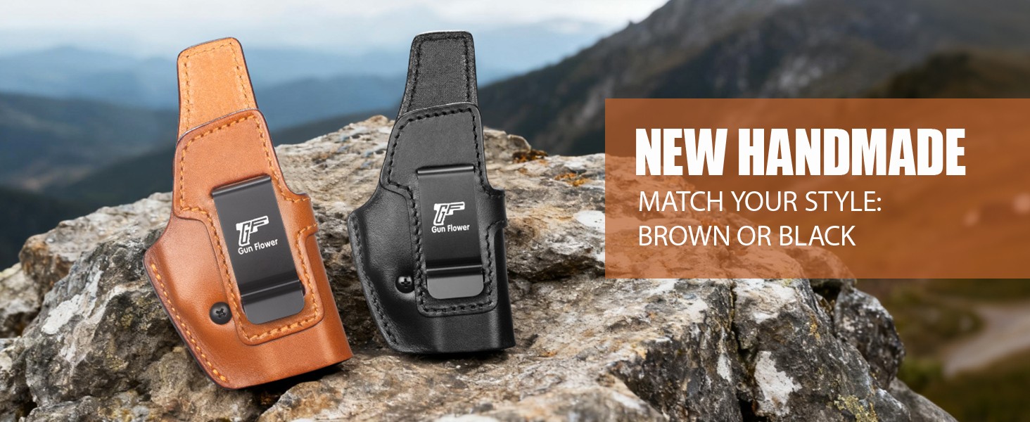 IWB Leather Holster for Glock 43,43X,43X MOS - Optic Cut-Concealed Carry Holster